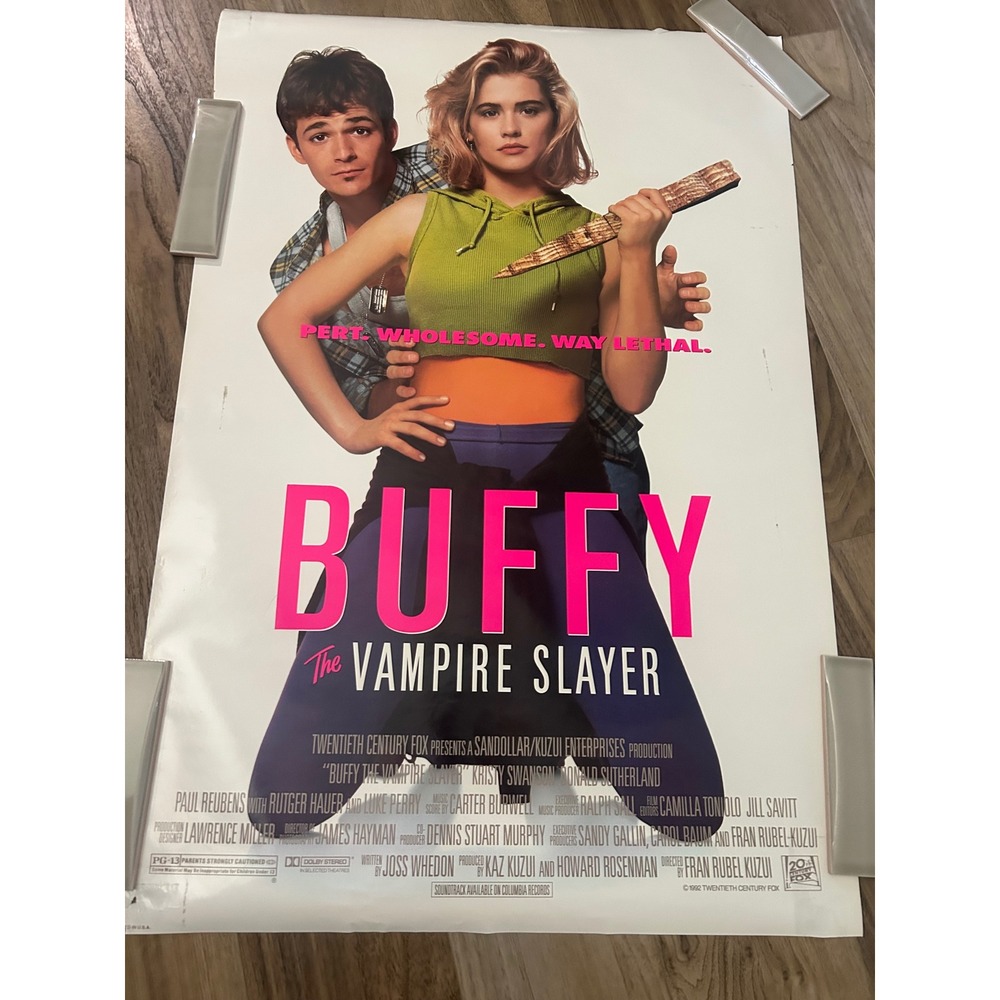 Vintage 1992 Buffy the Vampire Slayer Movie Poster Kristy Swanson Luke Perry